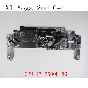 Используется Для Lenovo ThinkPad X1 Yoga Материнская плата ноутбука 2-го поколения Процессор I7-7500U/7600U 8 ГБ FRU 01AX846 5B20V13722 01YR145 01AX855