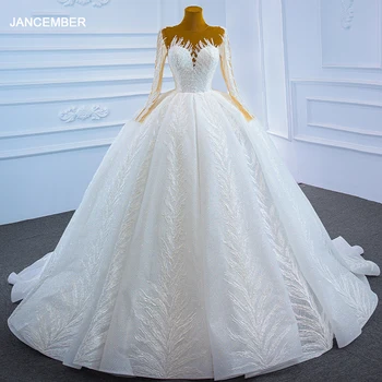 Идеальные Свадебные Платья Для Женщин 2022 Невесты, Свадебное Платье Из Органзы С Круглым Вырезом и Аппликацией RSM67235 Robe De Mariée