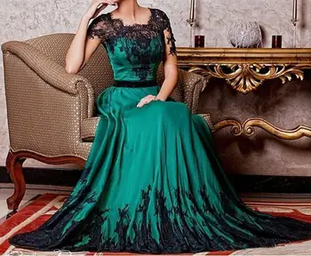 зеленые вечерние Платья 2022, новое платье для матери Невесты, подарок, черные кружевные аппликации, вечеринка, Большие размеры, костюмы для мамы, vestidos