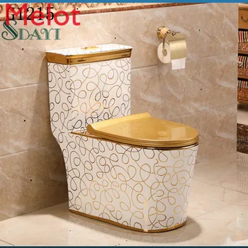 керамический золотой унитаз для ванной комнаты, позолоченный цветной унитаз, золотой унитаз и раковина