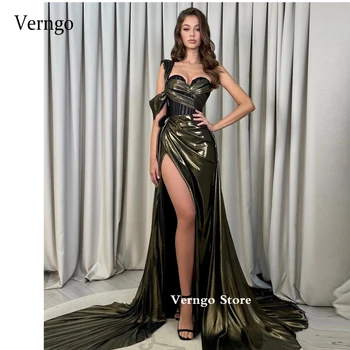 Verngo 2023, Блестящие Вечерние платья Русалки на Бретелях с высоким Разрезом, Сексуальные Современные женщины, Вечерние платья для выпускного вечера