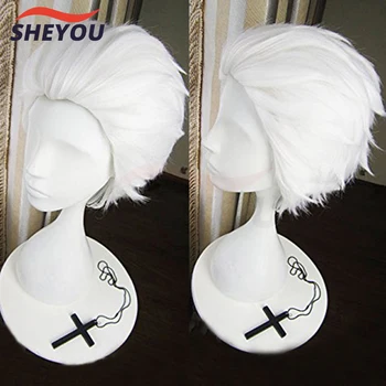 Fate Stay Night Go Extra Archer Emiya Короткие белые термостойкие синтетические волосы, костюм для косплея, парик + бесплатная шапочка для парика