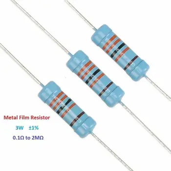 10ШТ 3 Вт Допуск металлического пленочного резистора 1% Полный диапазон значений (от 0,1 до 2 м)
