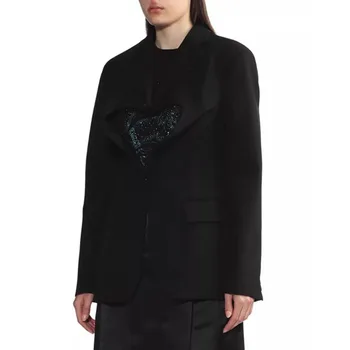 2023, Осенняя новая женская куртка Y2k, Нишевый дизайн, костюм с вырезами в виде сердца, Модные персонализированные повседневные пальто с баской, топы