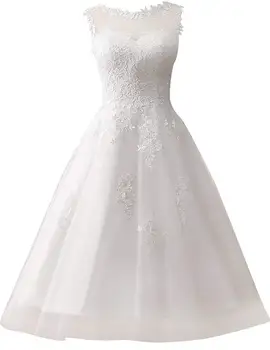 Свадебное платье внешняя торговля женская одежда кружевное короткое свадебное вечернее платье из тюля в стиле ретро для невесты пышное свадебное платье