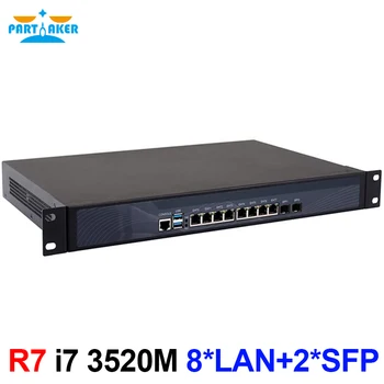 Брандмауэр Partaker R7 1U Для установки в стойку сетевого устройства безопасности Intel Core i7 3520M с 8 * Портами Intel I-211 Gigabit Ethernet 2 SFP