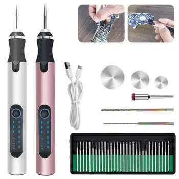 Портативная мини-ювелирная USB шлифовальная головка, микрогравер, электрическая ручка для гравировки, беспроводные ручки для резьбы, роторная дрель
