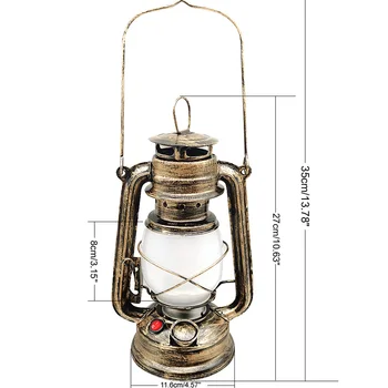 27 см Железные масляные фонари из античной бронзы (крышка), Ностальгическая Портативная лампа для кемпинга на открытом воздухе, герметичное уплотнение, уличные фонари для кемпинга