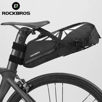 ROCKBROS Велосипедная Сумка Водонепроницаемая 8Л Большой Емкости Велосипедная Седельная Сумка Велосипедная Складная Задняя Сумка MTB Дорожный Багажник Bikepacking