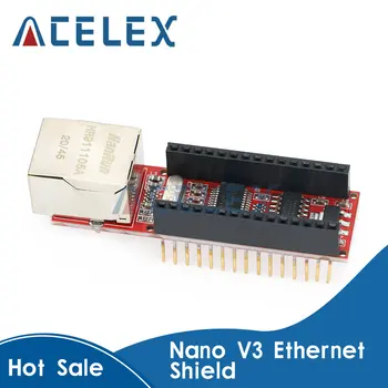 Nano V3 Ethernet Щит ENC28J60 микрочип HR911105A Ethernet Плата веб-сервера Модуль для Arduino Nano 3,0
