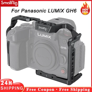 Полная камера SmallRig для Panasonic LUMIX GH6 3784 с направляющей НАТО/Холодным башмаком для ручки, Микрофона, светодиодной подсветки, монитора