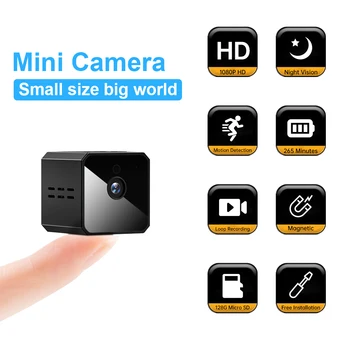 Мини-камера Маленькая видеокамера с функцией обнаружения движения и циклической записи ночного видения Micro Nanny Cam Камера для домашних животных Внутри и снаружи