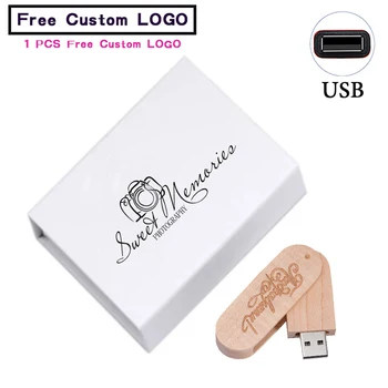 Белая Бумажная коробка или деревянный USBфлэш-накопитель 128 ГБ Бесплатный флеш-накопитель с пользовательским логотипом 64 ГБ Подарочная карта памяти для фотографий 32 ГБ U-диск 16 ГБ
