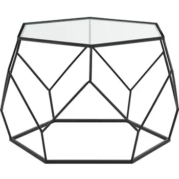 Журнальный столик Co. Black с геометрическим рисунком Glam, Гламурный, Окрашенный, Другое, Металлический, 31,5 x 31,5 x 20 дюймов