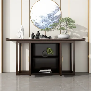 Новый Китайский Стиль Ugyen Деревянный Входной Стол Твердый Дзен Простой Домашний Шкаф Для Хранения На Полу Гостиная Холл