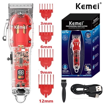 Kemei KM-1761 профессиональная беспроводная машинка для стрижки волос для мужчин, литиевый триммер для бороды, электрическая машинка для стрижки волос, перезаряжаемая