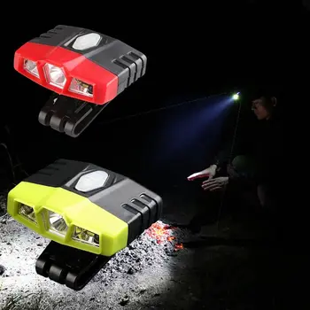 Высококачественная практичная USB перезаряжаемая лампа для рыбалки, светодиодная фара, налобный фонарь, шляпа с подсветкой, клипса на крышке