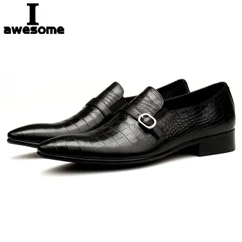Высококачественные Модные мужские модельные туфли черного/красного цвета, Высококачественные дышащие оксфорды из натуральной кожи с узором 