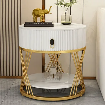 Металлический Роскошный Приставной столик Спальня Современные минималистичные японские Журнальные Столики Гостиная Белый Стол для хранения Мебели для дома