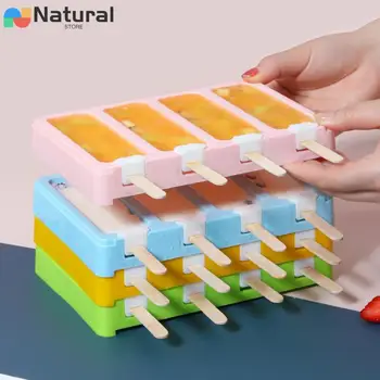 Силиконовая Форма Для Мороженого Шербет DIY Домашнее Эскимо Для Приготовления Льда Лоток Для Льда Ice Cube Maker Палочки Для Мороженого Кухонные Гаджеты