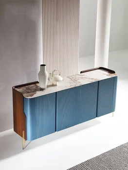 Итальянский очень простой стол из каменной плиты, боковой шкафчик для хранения, шкафчик для хранения, современный светлый роскошный шкаф для входа в гостиную