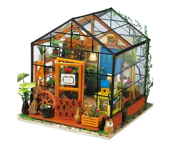 кукольный дом mylb DIY Миниатюрный Кукольный дом С мебелью, Деревянный Домик, игрушки для детей, Цветочный дом Кэти