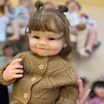 NPK 55 см Силиконовая возрожденная кукла для малышей во все тело, настоящая девочка, живая, мягкая на ощупь, высококачественная кукла, подарки для детей