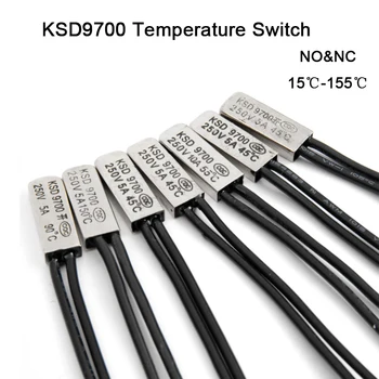 Датчик температурного переключателя KSD9700 15C-155C 5A 250V 30C 40C 60C 80C 90C БЕЗ NC AC/DC Универсальный термостат с термозащитой предохранители