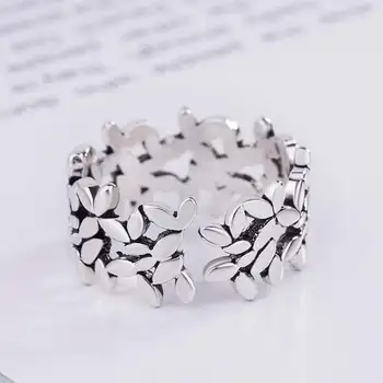 Богемные Винтажные кольца из стерлингового серебра 925 пробы для женщин, Модные ювелирные изделия, Регулируемое кольцо на палец, подарки для девочек