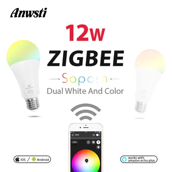 GLEDOPTO RGBCCT Zigbee Светодиодная Лампа 12 Вт 220 В 230 В 110 В переменного тока E26 E27 Zigbee Smart Light Лампа с Регулируемой Яркостью Работает с Amazon Alexa Echo Plus