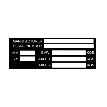 Алюминиевая заготовка или гравировка VIN и веса прицепа, табличка на шасси 140 мм x 50 мм, идентификационный номер, Запчасти для мотоциклов, RV, Лагерь