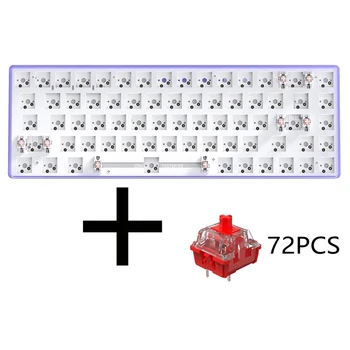 TESTER68 Индивидуальная механическая клавиатура + комплект Red Axis Hot Swap Kit 2.4G Двухрежимная беспроводная клавиатура Bluetooth