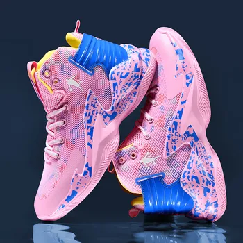Брендовые баскетбольные кроссовки для мужчин, модные розовые кроссовки с высоким берцем, мужские кроссовки на платформе, нескользящие мужские баскетбольные кроссовки