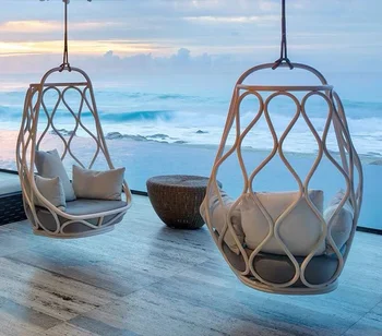 Скандинавская корзина для качелей на открытом воздухе, домашний креативный гамак для отдыха в помещении, дизайнерское кресло-колыбель для домашнего отдыха в отеле