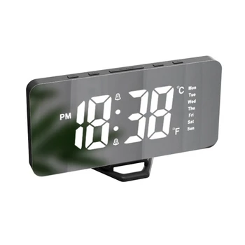 1 шт. Светодиодный Цифровой проекционный будильник, настольный электронный будильник, проектор времени, Прикроватные часы для спальни, черный