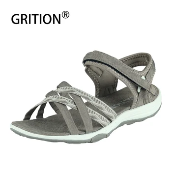 Женские сандалии GRITION, летние пляжные модные нескользящие плоские Удобные и легкие сандалии для пеших прогулок на лето 2022