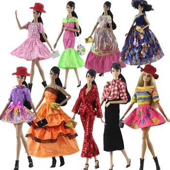 Модный комплект одежды для кукол, сумочка для Барби, платья, Одежда 1/6, Аксессуары для BJD Playhouse, Детская игрушка 