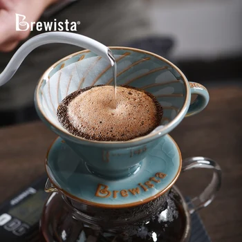 Brewista V60 Керамическая Чашка с кофейным фильтром, Ручная Капельная Капельница Со спиральным Рисунком, Портативная, Высокотемпературная, прочная