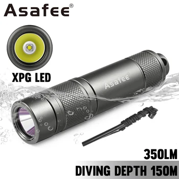 Asafee AF11 150M XPG светодиодный фонарик для глубокого дайвинга 350LM IPX8 Водонепроницаемый Поворотный переключатель High Light Scuba Torch Ночная езда на открытом воздухе